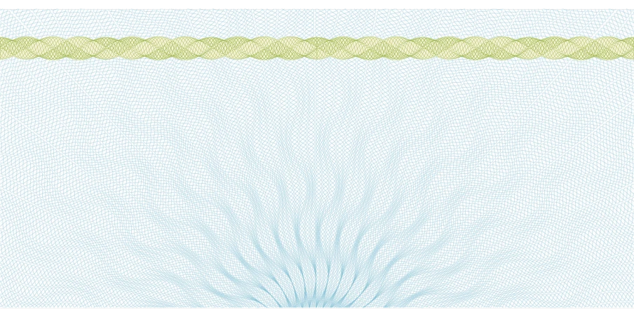 a blue and green certificate on a black background, a digital rendering, op art, extra wide, mesh roots, banknote, light blue pastel background
