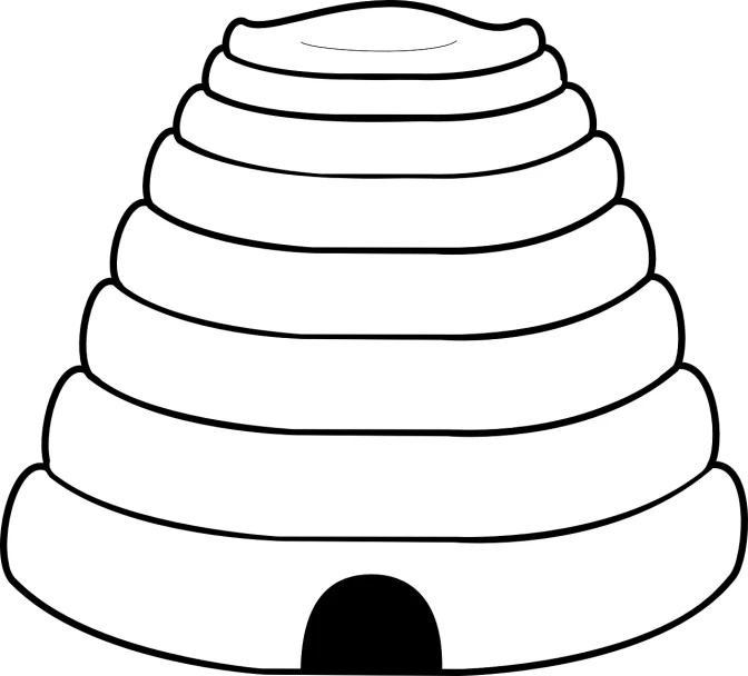 a black and white image of a beehive, a raytraced image, pixabay, mingei, thick thick thick outlines, the temple of truth is white, no - text no - logo, plan