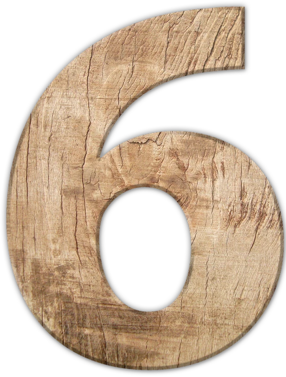 a wooden number six on a black background, an album cover, pixabay, folk art, high resolution texture, oz, mathematical, header text”