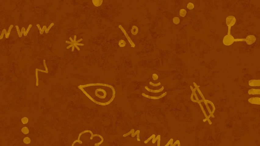 a number of symbols on a brown background, a cave painting, by Tomàs Barceló, trending on polycount, conceptual art, banner, ufo, phone background, tileable texture