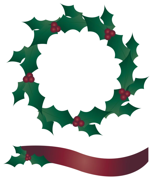 a christmas wreath with holly leaves and red berries, a screenshot, inspired by Masamitsu Ōta, sōsaku hanga, black backround. inkscape, high res, profile shot, -h 1024