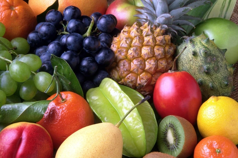 a pile of fruit sitting on top of a table, full of colour w 1024, detailed zoom photo, fruit celebrity, version 3