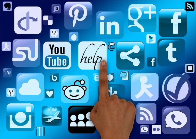 a person touching a button on a computer screen, a digital rendering, by Mirko Rački, trending on pixabay, logo for a social network, picsart, hundreds of them, giving the middle finger