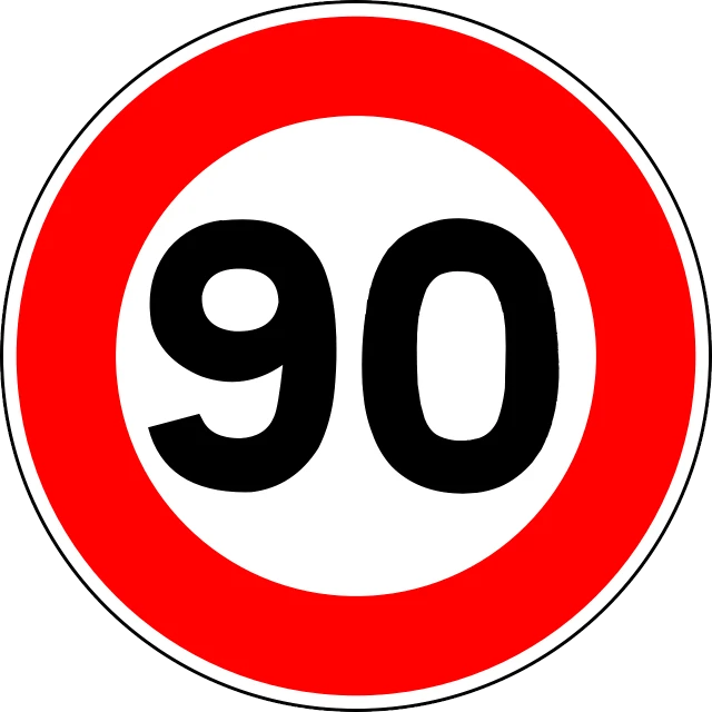 a 90 mph speed limit sign on a white background, a screenshot, pixabay, plasticien, manga 1 9 9 0, jerez, elderly, 90s nostalgia