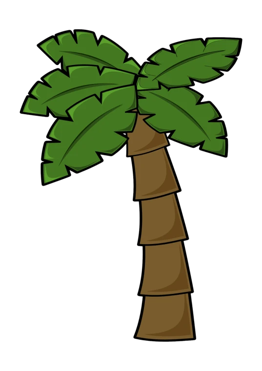 a cartoon palm tree on a black background, by Thomas Tudor, deviantart, no gradients, a creature 5 meters tall, tropical background, long neck