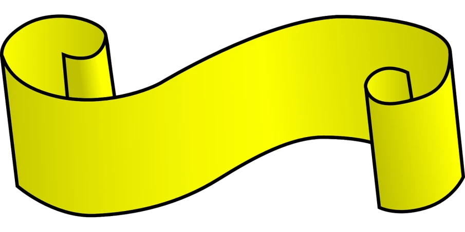 a roll of yellow paper on a black background, an illustration of, rasquache, vexillology, wave, background(solid), flowing curves
