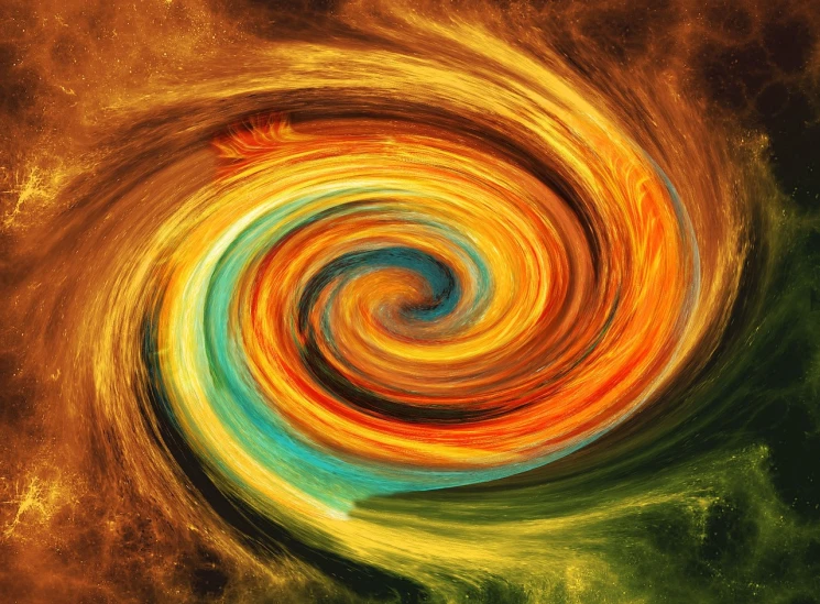 an abstract painting of a colorful swirl, inspired by Juliusz Kossak, trending on pixabay, orange teal lighting, interstellar vortex through time, 4k vertical wallpaper, dramatic earth colors