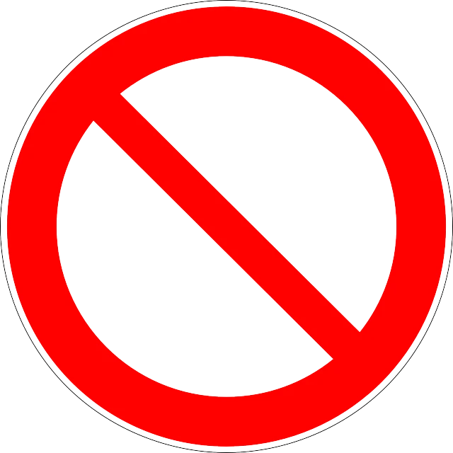 a red no entry sign on a black background, a screenshot, by Jan Zrzavý, circular, dumb, antidisestablishmentarianism, wikimedia