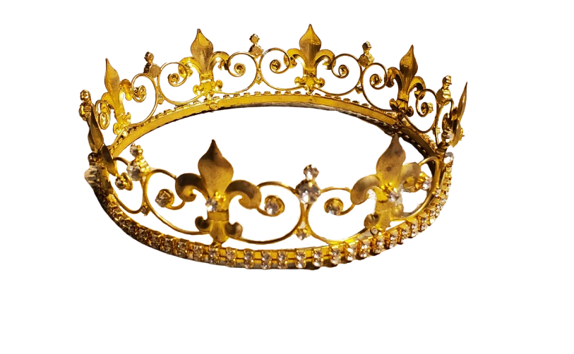 a close up of a gold crown on a black background, by George Barret, Jr., photo real ultra high detail, full - view, -h 1024, male!!