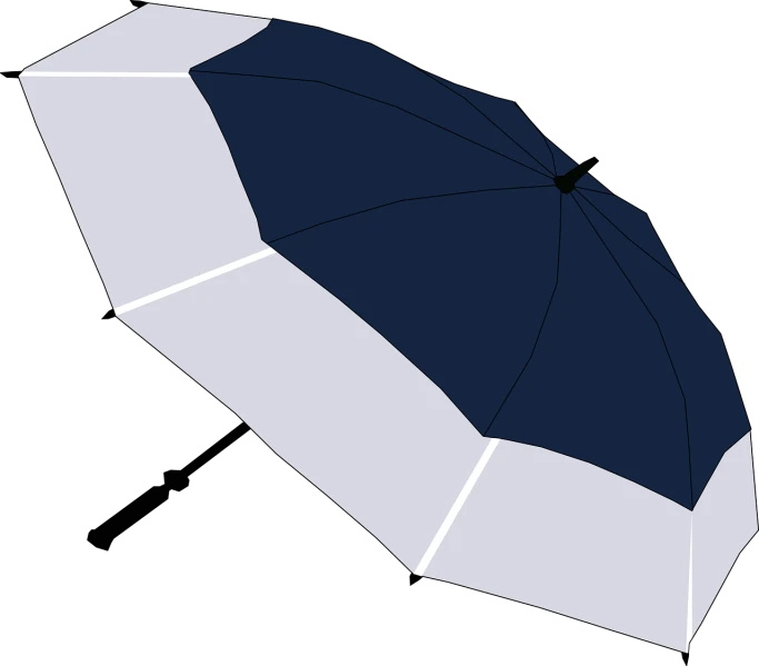 a blue and white umbrella on a black background, a portrait, by Thomas Häfner, pixabay, bauhaus, heavy two tone shading, high detail product photo, metal shaded, 2 people
