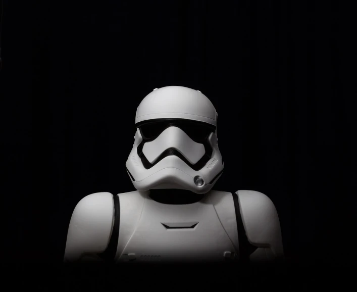 a close up of a star wars stormtrooper helmet, unsplash, stock photo, formal portrait, portrait of an ai, tim