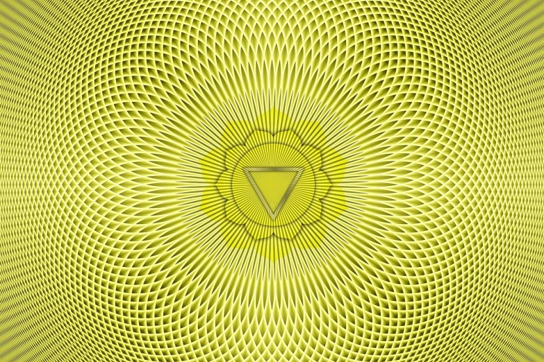 the symbol of the seven chakrai, vector art, inspired by Gabriel Dawe, on a yellow canva, highly detailed zen prisms, moire, yellow flash
