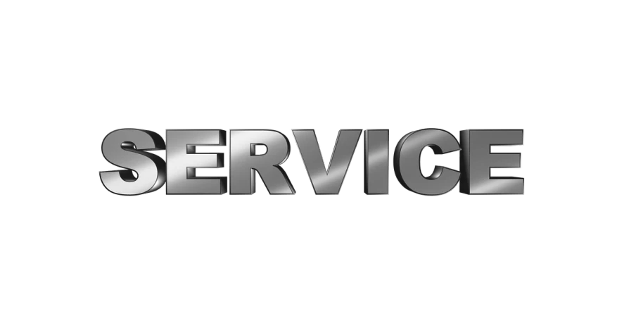 the word service on a black background, a digital rendering, pixabay, art nouveau, gradient black to silver, military, avatar for website, corrected
