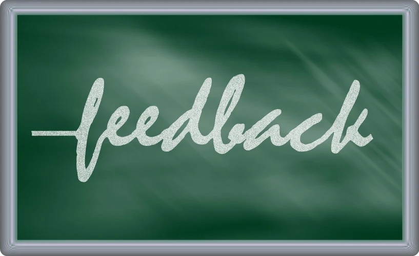 a blackboard with the word feedback written on it, by Jeanna bauck, trending on pixabay, emerald, silver, shaded, leaders