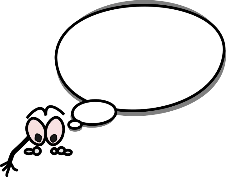 a black and white picture of a rabbit with a thought bubble, a cartoon, by Tom Carapic, pixabay, conceptual art, glowing-eyes-and-mouth, lying scattered across an empty, pink angry bubble, dark people discussing