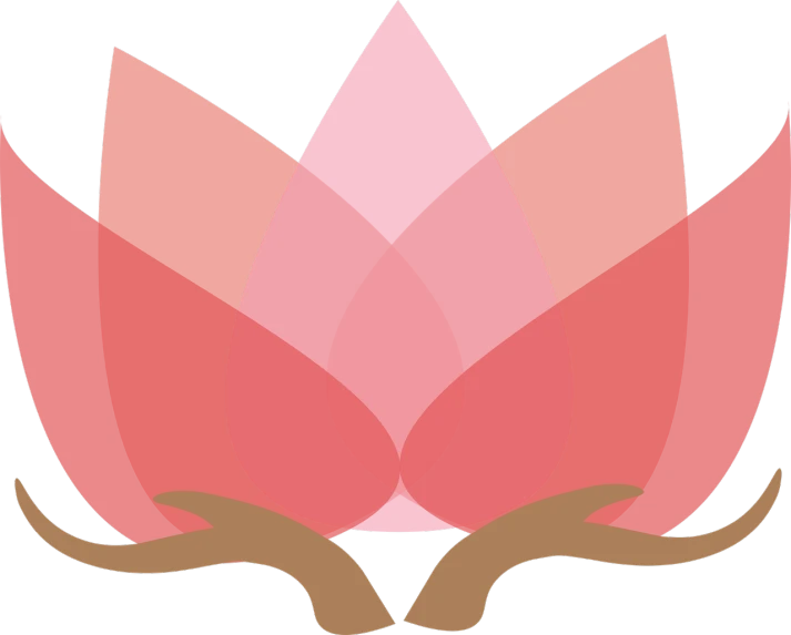 a pink flower with two hands holding it, inspired by Masamitsu Ōta, sōsaku hanga, logo without text, coral red, lotus, [ [ soft ] ]