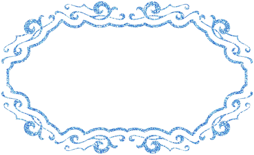 a blue glittered frame on a black background, a digital rendering, tumblr, art deco, very consistent bezier curves, clear background, ornate with diamonds, screensaver
