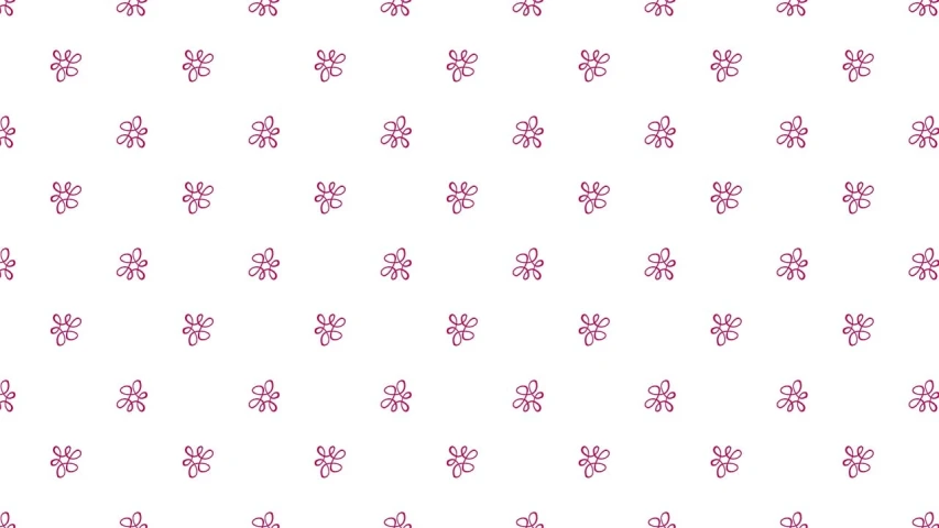 a pattern of pink flowers on a white background, by Shinji Aramaki, minimalism, cutie mark, outlined hand drawn, houdini algorhitmic pattern, made with illustrator