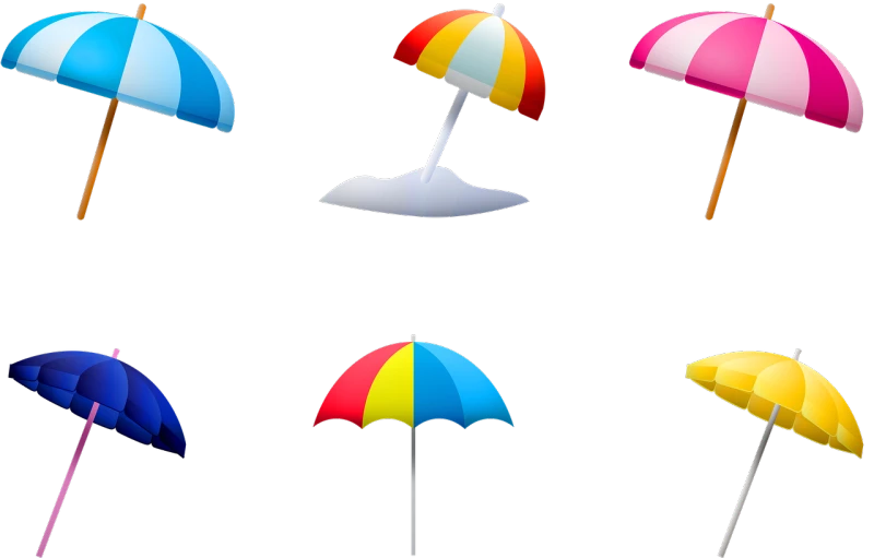 a bunch of different colored umbrellas on a black background, concept art, unsplash, spritesheet, beaches, trident, 3d product