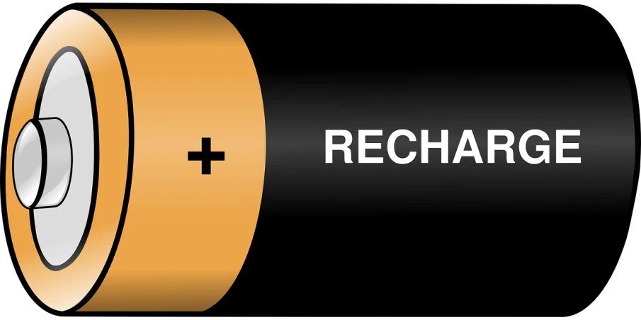 a battery with the words recharge on it, pixabay, renaissance, paranormal flashlight, rorsach path traced, black and orange, head and shoulder shot