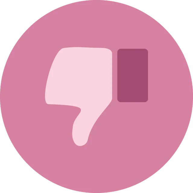 a thumbs up icon in a pink circle, a picture, figuration libre, very sad emotion, low quality, head down, feminism