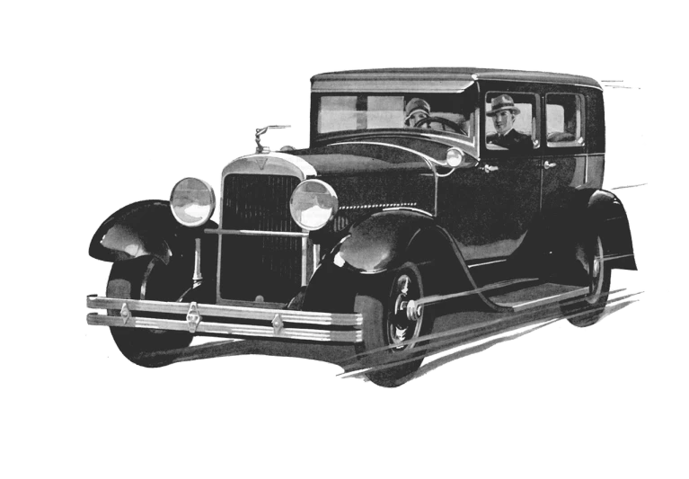 a black and white photo of an old car, a digital rendering, by Albert Nemethy, art deco, catalogue photo, 240p, ron cobb, looking straight