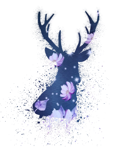 a bunch of flowers that are flying in the air, inspired by Sōami, digital art, stars reflecting on the water, magnolia, ancient fairy dust, calm night. digital illustration