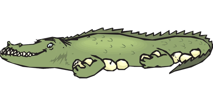 a cartoon crocodile laying down with its mouth open, inspired by Masamitsu Ōta, hurufiyya, banner, wikihow illustration, skinny, relaxing after a hard day