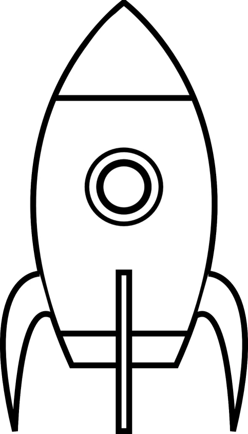 a white rocket ship on a black background, vector art, pixabay, round robot, 2 0 5 6 x 2 0 5 6, shoulder patch design, : :