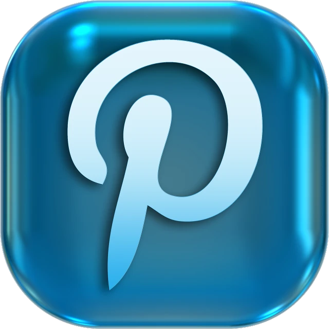 a blue button with the letter p on it, a digital rendering, pinterest, glass, pirate logo, pinterest hair picture, pulsar