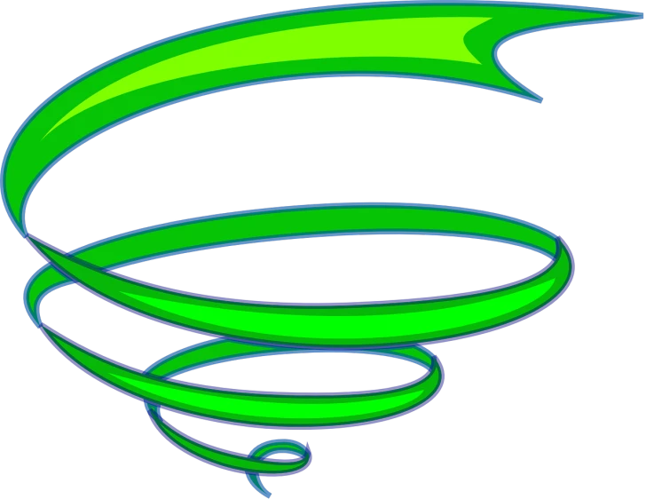 a green spiral shaped object on a black background, inspired by Sakai Hōitsu, deviantart, flying arrows, hoses:10, green and blue color scheme, [ digital art ]!!