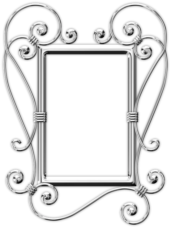 a silver picture frame on a black background, a digital rendering, by Mac Conner, deviantart, art nouveau, wrought iron architecture, vertical portrait, monochrome:-2, rotating