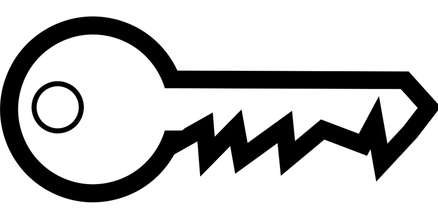 a close up of a key on a black background, by Andrei Kolkoutine, deviantart, de stijl, svg vector, flag, rustic yet enormous scp (secure, basic white background