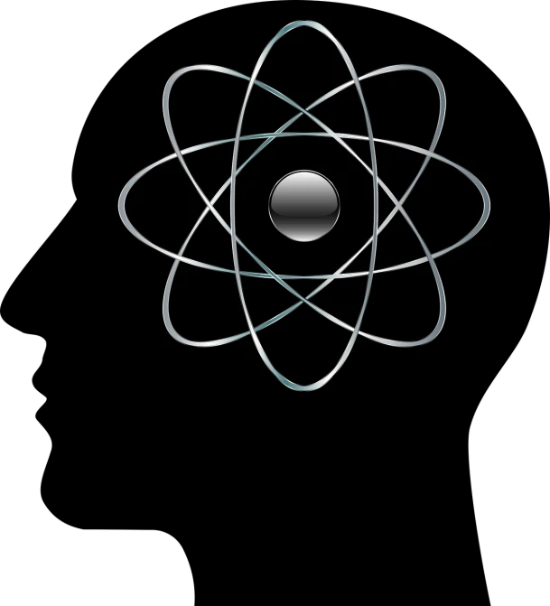 a close up of a metal object on a black background, a digital rendering, inspired by James Thomas Watts, nuclear art, minimalist logo vector art, model of atom, iphone picture, athmospheric