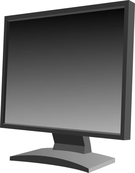 a computer monitor sitting on top of a desk, inspired by Antônio Parreiras, polycount, computer art, gray scale, uncompressed png, 1 9 9 8 render, test screen