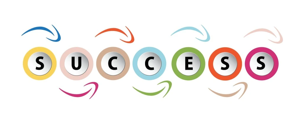the word success surrounded by colorful circles, an illustration of, trending on pixabay, cecco bravo, accretion disk, exchange logo, diagram representation