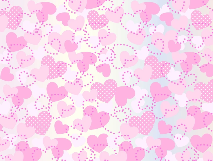 a lot of pink hearts on a white background, a picture, tumblr, romanticism, けもの, camouflage, varying dots, very detailed picture
