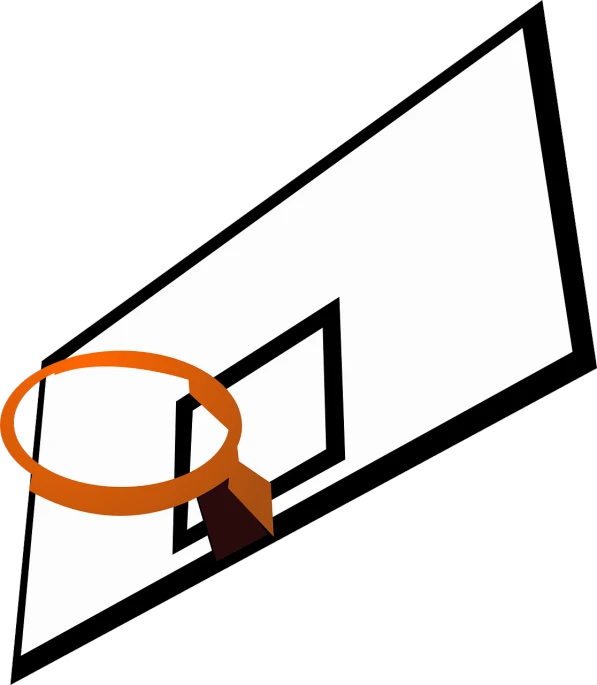 a basketball hoop with a basketball going through it, a digital rendering, by Andrei Kolkoutine, pixabay, minimalist vector art, high angle close up shot, cut-scene, black backround. inkscape