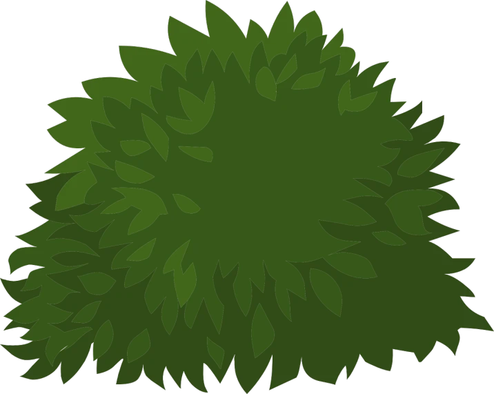 a green bush with leaves on a black background, a digital painting, inspired by Masamitsu Ōta, hurufiyya, thick fluffy tail, roofed forest, lineless, poofy