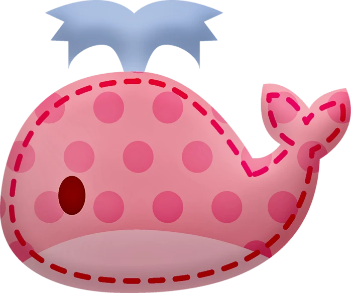 a pink whale with polka dots on it, pixabay, mingei, silicone patch design, balloon, stew, [[fantasy]]