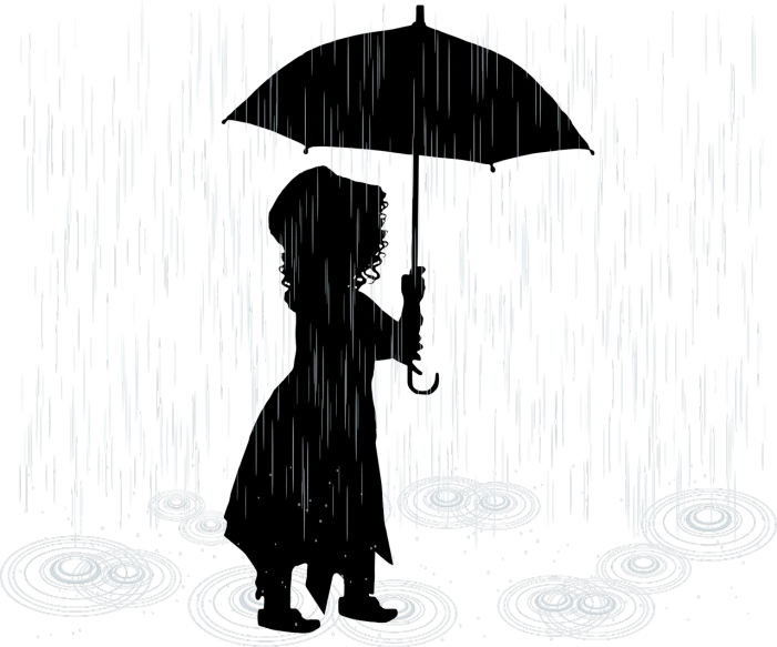a black and white photo of a rain shower, a digital rendering, inspired by Lotte Reiniger, conceptual art, lisa frank & sho murase, complete darkness background, standing in a maelstrom, a beautiful artwork illustration