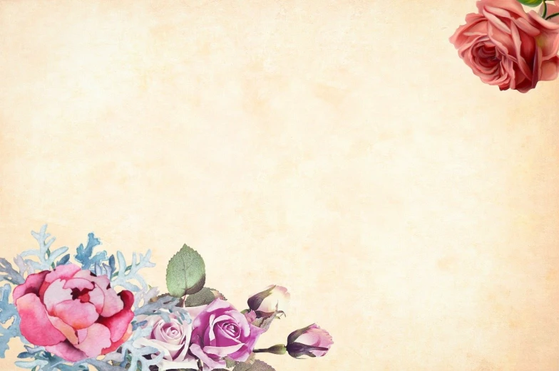 a bouquet of flowers sitting on top of a table, romanticism, beige background, header, wall paper, coloured