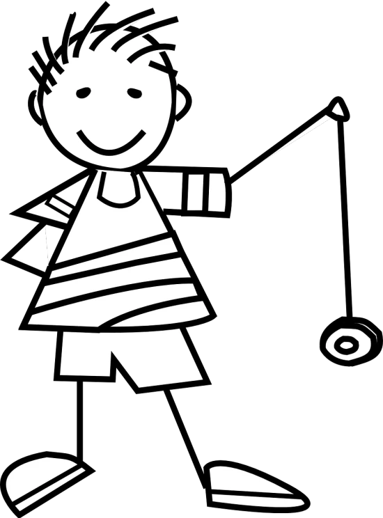 a black and white drawing of a boy throwing a frisbee, vector art, by Mirko Rački, pixabay contest winner, smiling girl, standing with a black background, ( waitress ) girl, she is holding a long staff