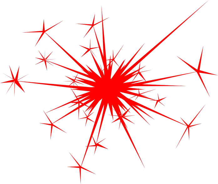 a red star burst on a black background, a digital rendering, shock art, thin spikes, kill la kill illustration, fireworks on the background, drawn in microsoft paint