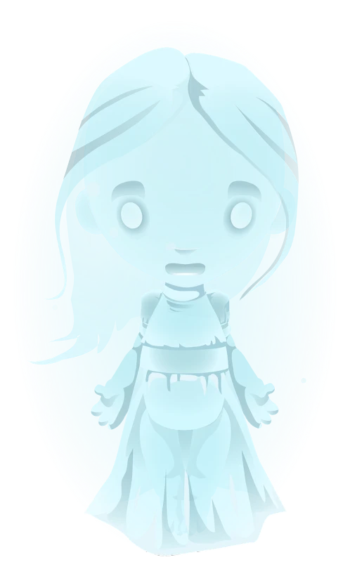 a cartoon image of a girl in a dress, a hologram, inspired by Nara Yoshitomo, deviantart contest winner, cryogenic pods, opaque glass, freezing blue skin, hasbro