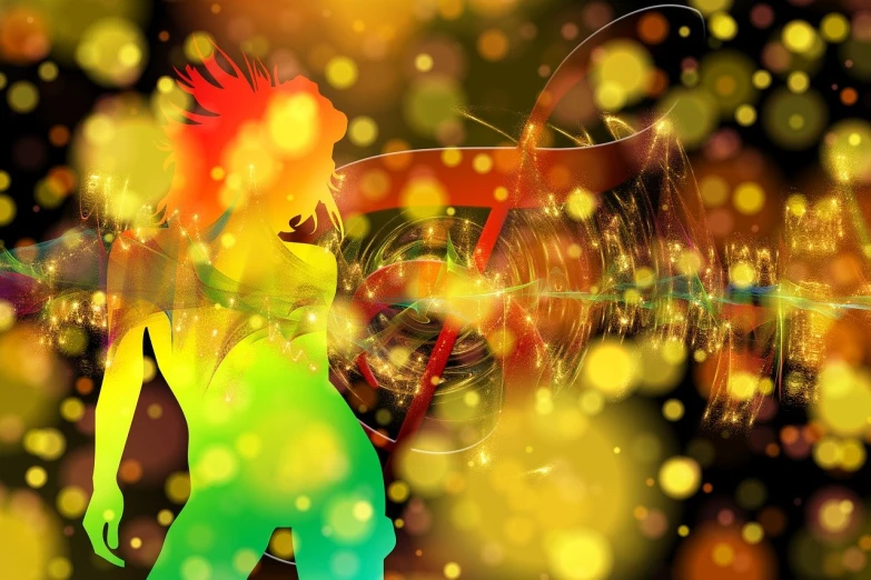 a man holding a tennis racquet on top of a tennis court, inspired by LeRoy Neiman, digital art, fiery particles, epic 3 d abstract emo girl, fairy dancing, orange - haired anime boy