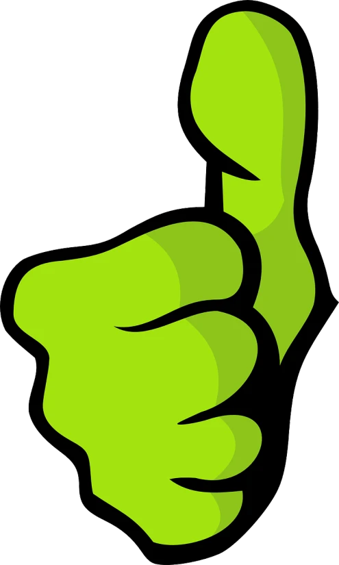 a hand giving a thumbs up sign, by Ludovit Fulla, deviantart, green skinned, the, cartoon, rating: general