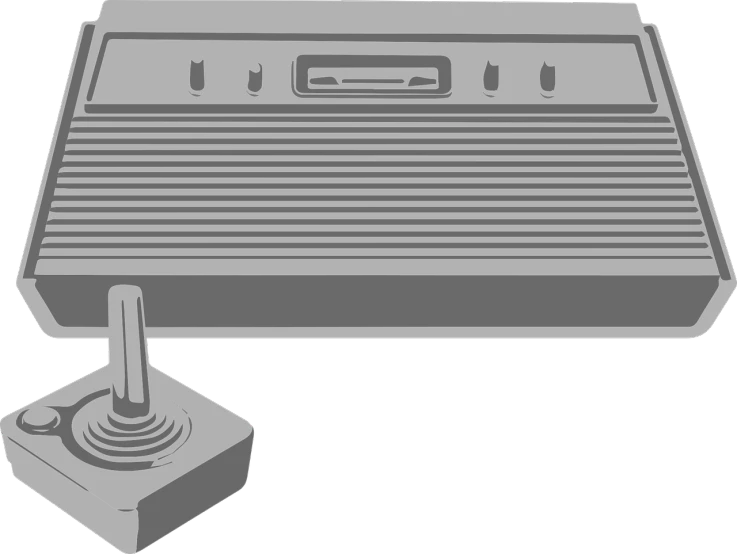 a video game console sitting on top of a table, an ambient occlusion render, inspired by Miyamoto, reddit, computer art, hero world atari, uncompressed png, striped, computer wallpaper