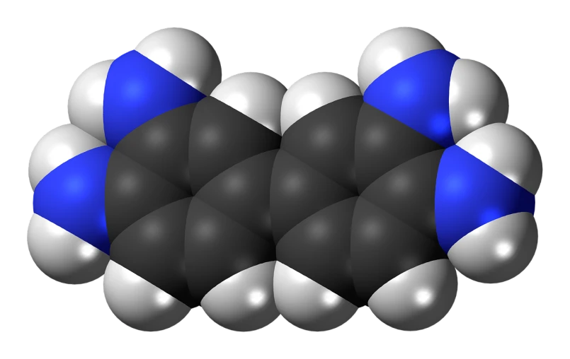 a close up of a bunch of white and blue balls, a raytraced image, by Jon Coffelt, bauhaus, detailed chemical diagram, blue and black color scheme)), wikipedia, hemp