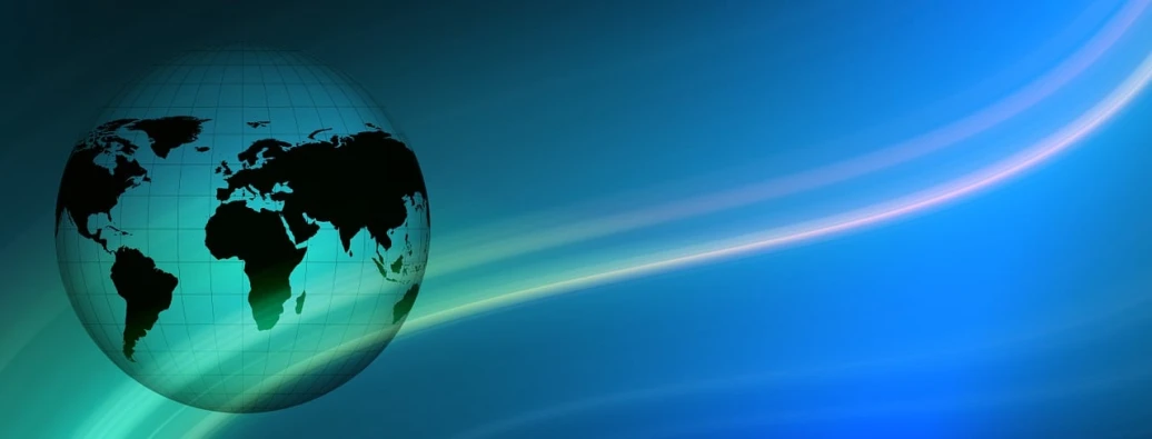 a close up of a globe on a blue background, a screenshot, by Kuno Veeber, flickr, digital art, northen lights background, executive industry banner, soft lighting gradient. no text, pc screenshot